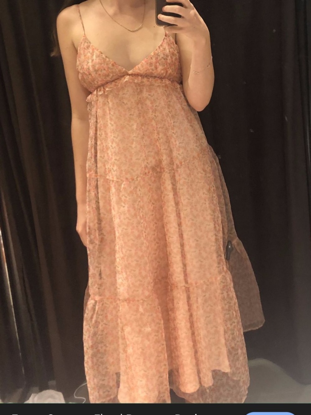 Zara Long ORGANZA FLORAL DRESS RUFFLED STRAP FLOWY BLOGGER FAVORITE SIZE S NWT - Picture 2 of 10